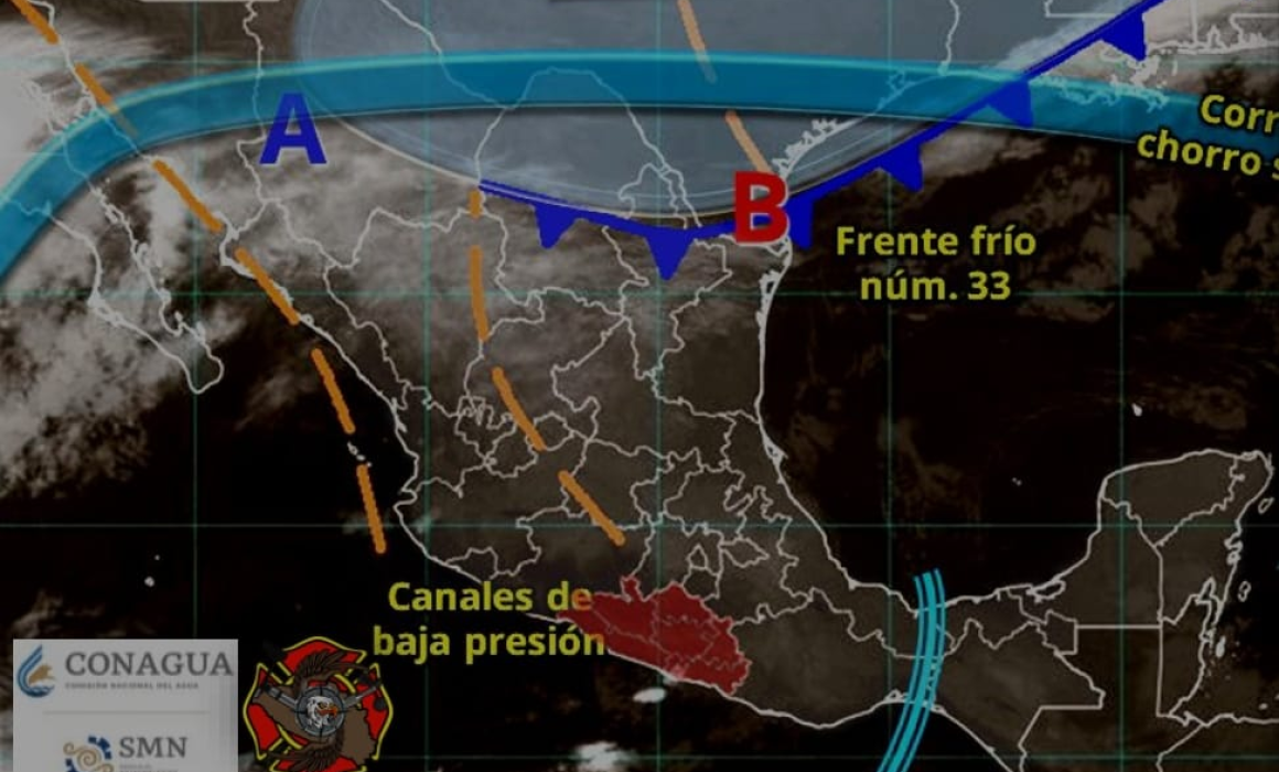 Guerrero espera lluvias y bajas temperaturas por frente frío 33
