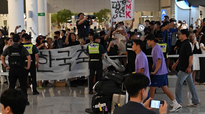 COREA DEL SUR SUFRE ABUCHEOS Y PROTESTAS TRAS ELIMINARSE