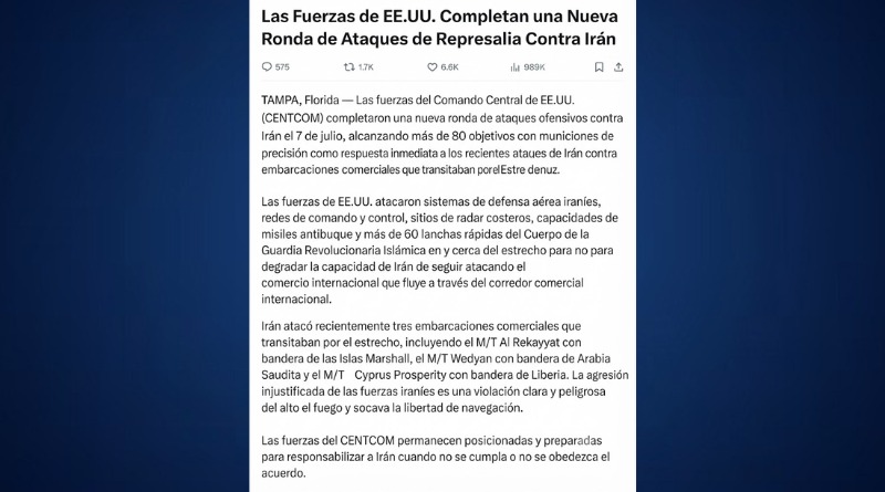 170 OBJETIVOS IRANÍES ATACADOS POR EU