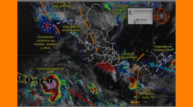 GUERRERO BAJO VIGILANCIA POR LLUVIAS Y TORMENTA “ELIDA”