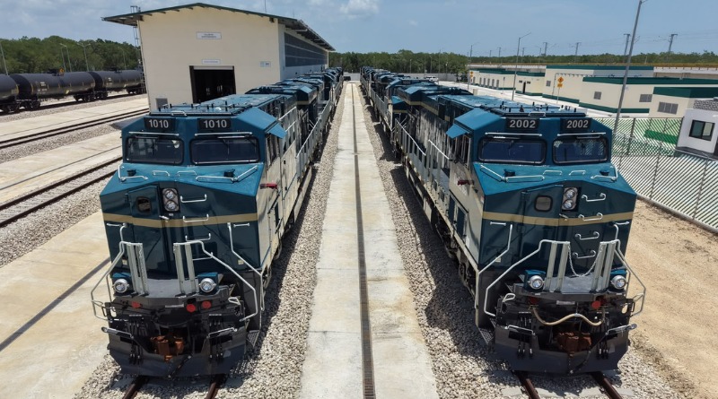 TREN MAYA: ARRIBO DE 12 LOCOMOTORAS DE CARGA