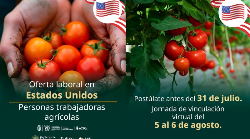 GUERRERO LANZA OFERTA DE EMPLEO AGRÍCOLA PARA ESTADOS UNIDOS