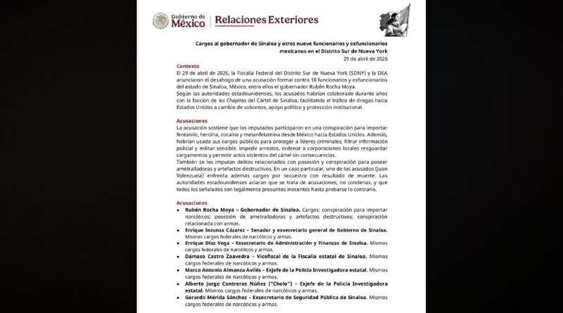LA SRE CORRIGE DE MANERA INCOMPLETA