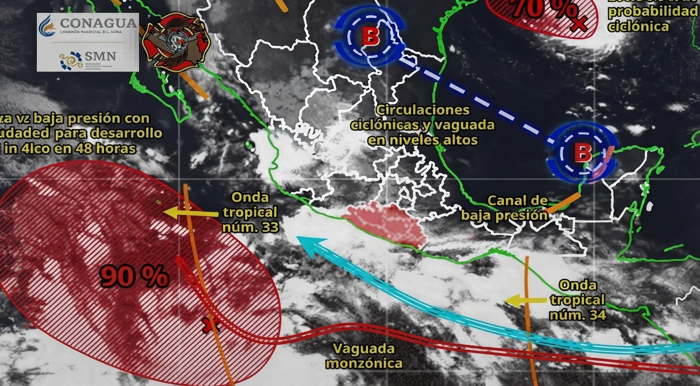 PREVÉN LLUVIAS FUERTES Y VIENTOS EN GUERRERO