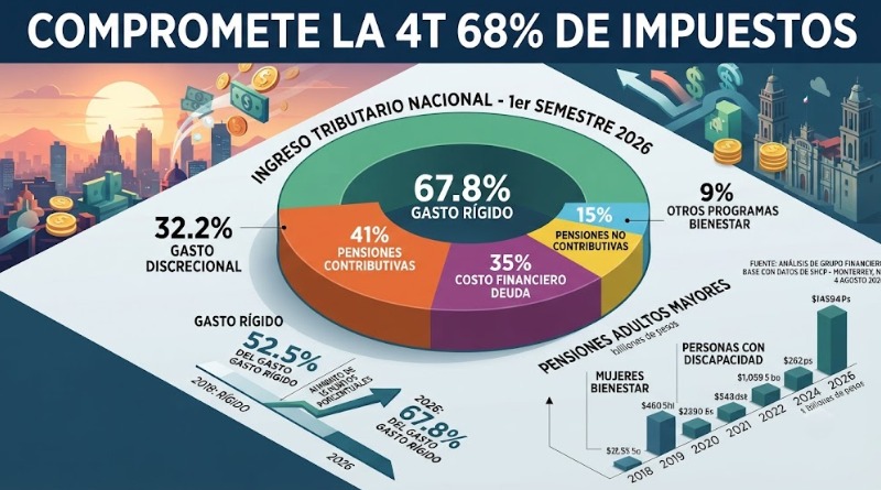 COMPROMETEN EN LA 4T EL 68% DE IMPUESTOS