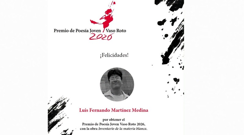 PREMIO VASO ROTO DE POESÍA JOVEN PARA TAPATÍO
