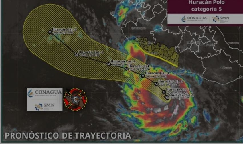 HURACÁN “POLO” ALCANZA CATEGORÍA 5; PREVÉN LLUVIAS MUY FUERTES Y OLEAJE ELEVADO EN GUERRERO
