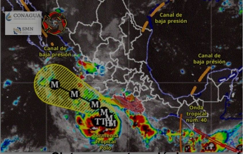 SE PREVÉN LLUVIAS Y OLEAJE ELEVADO EN GUERRERO POR EFECTOS DE LA TORMENTA TROPICAL “POLO”