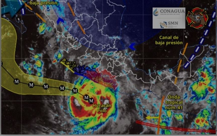 HURACÁN POLO MANTIENE CONDICIONES DE LLUVIA Y OLEAJE ELEVADO EN GUERRERO