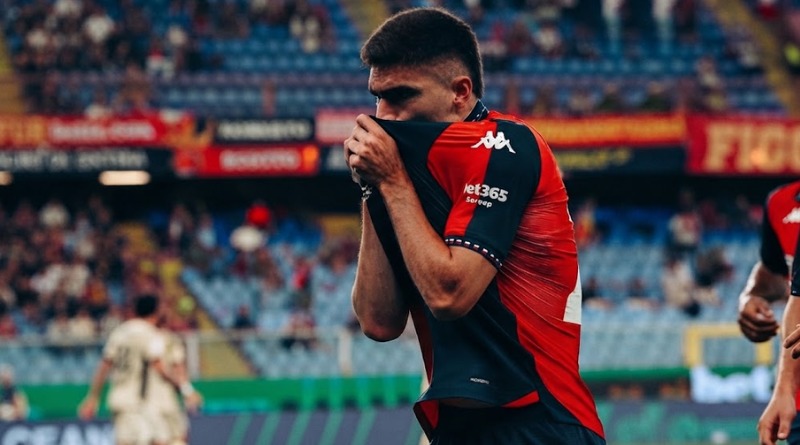 JOHAN VÁSQUEZ ANOTA EL GOL QUE PERMITE EL AVANCE DEL GENOA EN ITALIA