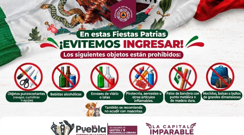 ZÓCALO DE PUEBLA EN EL GRITO: RESTRICCIONES DE OBJETOS