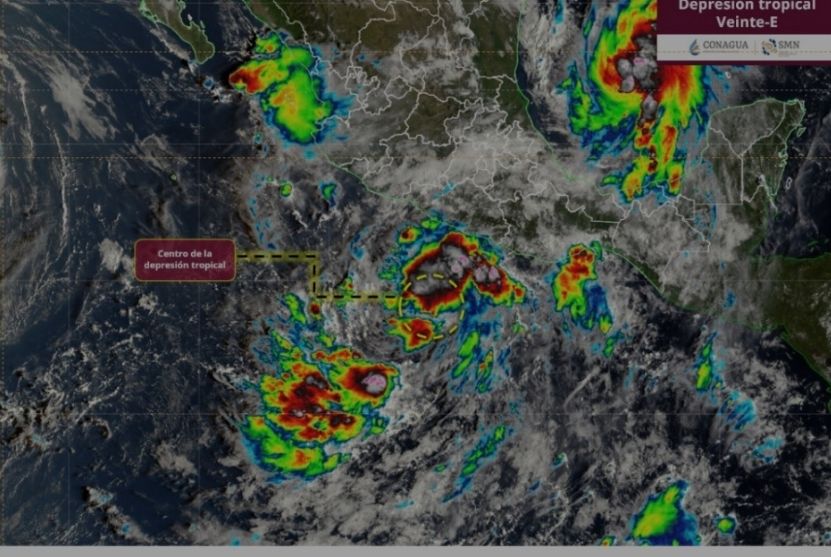 SE FORMA FRENTE LA DEPRESIÓN TROPICAL VEINTE-E
