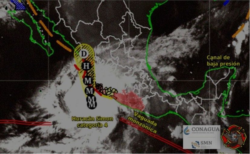 HURACÁN SIMÓN CAUSARÁ LLUVIAS INTERMITENTES