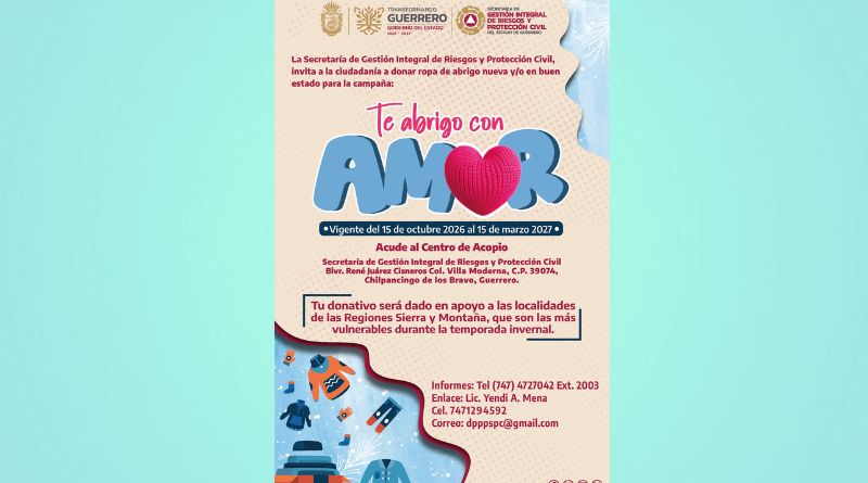 INVITACIÓN A SUMARSE A LA CAMPAÑA “TE ABRIGO CON AMOR”